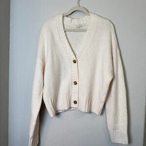 Z Supply Women's Cream Button Front Cardigan Size XL
